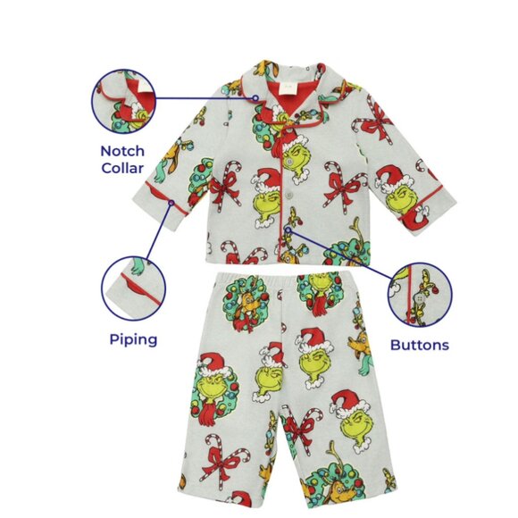 Grinch Baby Holiday Pajamas 2-Piece Infant Sleepwear Set - Picture 3 of 5